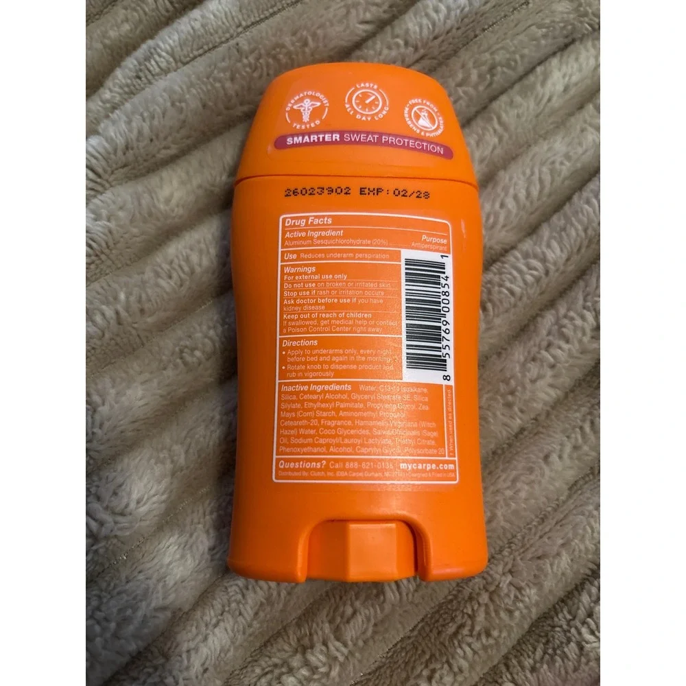 Carpe rose water Antiperspirant Deodorant NEW 1.76 Oz, 50g